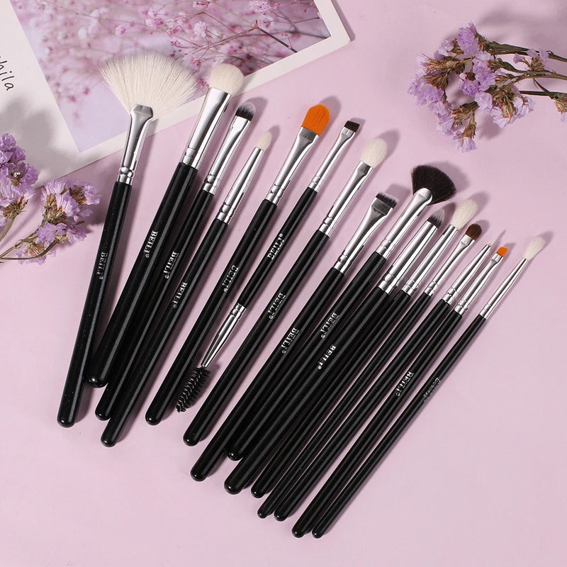 BEILI Black 15-Piece Makeup Brush Set – Professional Tools for a Perfect Look