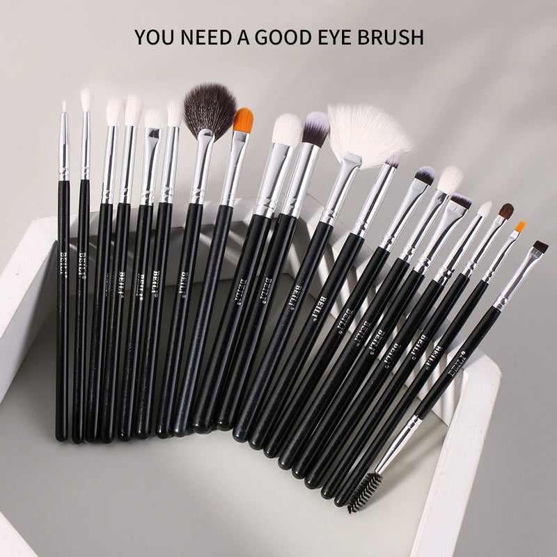 BEILI Goat Makeup Brush Set Eyeshadow Makeup Brushes Professional Foundation Blending Eyebrow Fan Blush brosse maquiagens