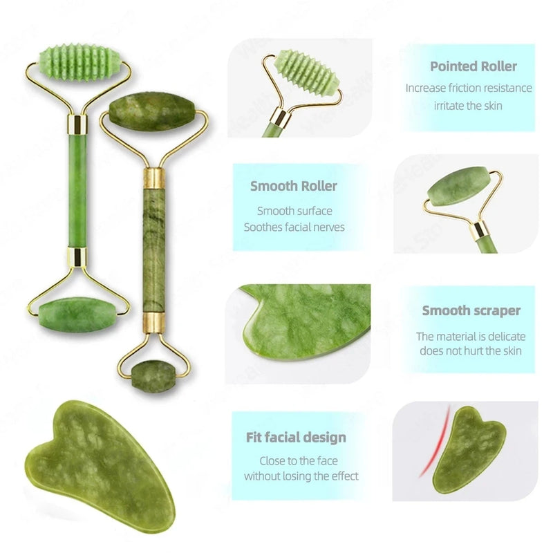 Gua Sha Face Massager Roller – Natural Beauty, Timeless Glow