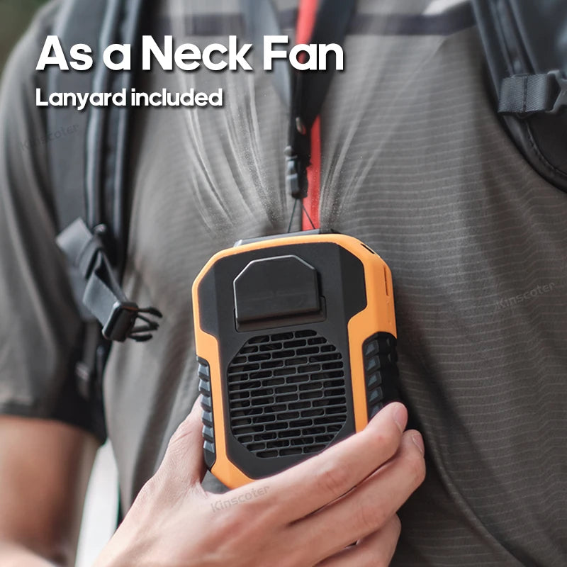 Kinscoter 6000mAh Portable Hanging Neck/Waist Fan – Stay Cool Anywhere, Anytime