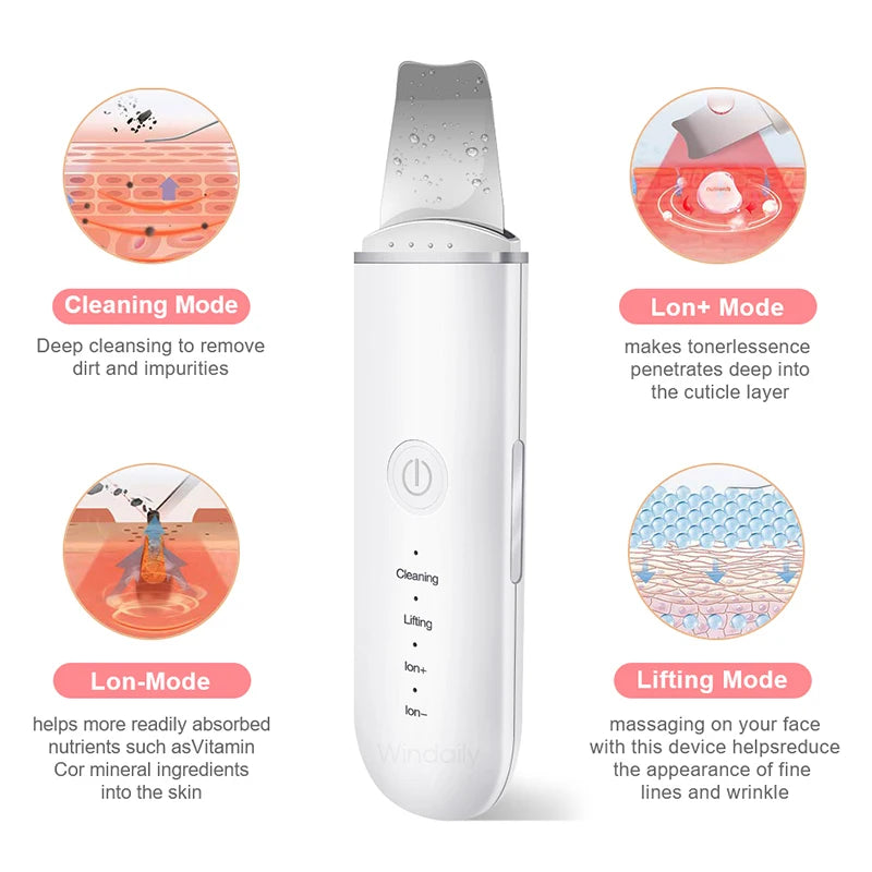 Ultrasonic Skin Scrubber – Deep Clean, Lift, and Rejuvenate Your Skin