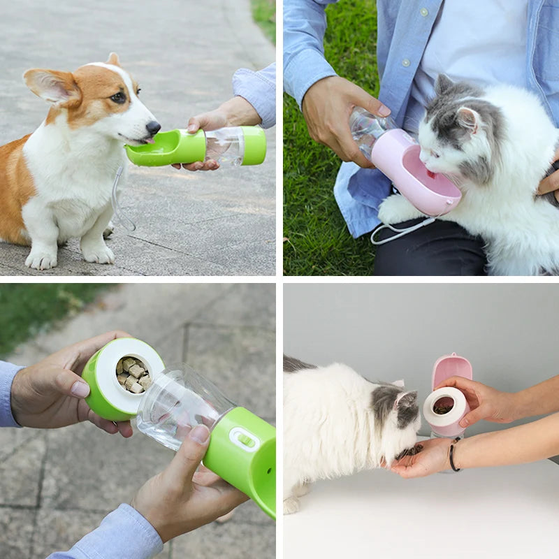 Portable Pet Water Bottle & Feeder – Hydration and Snacks on the Go