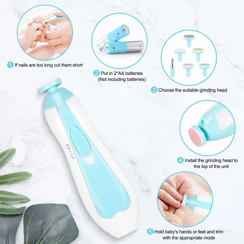 6-in-1 Electric Baby Nail Trimmer – Safe and Gentle Nail Care for Babies and Kids