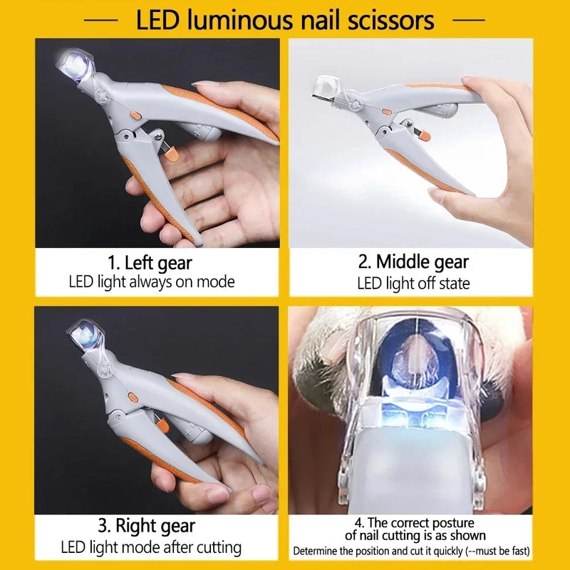 Professional Pet Nail Clippers with LED Light – Safe, Precise, and Easy Grooming