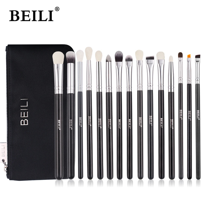 BEILI Black 15-Piece Makeup Brush Set – Luxury, Precision, and Professional Quality