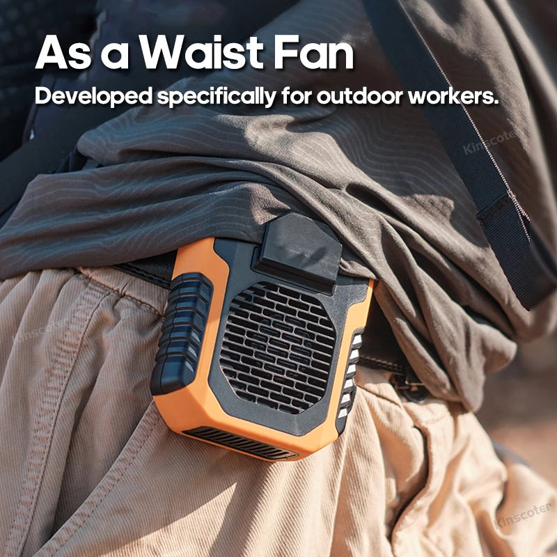 Kinscoter 6000mAh Portable Hanging Neck/Waist Fan – Stay Cool Anywhere, Anytime